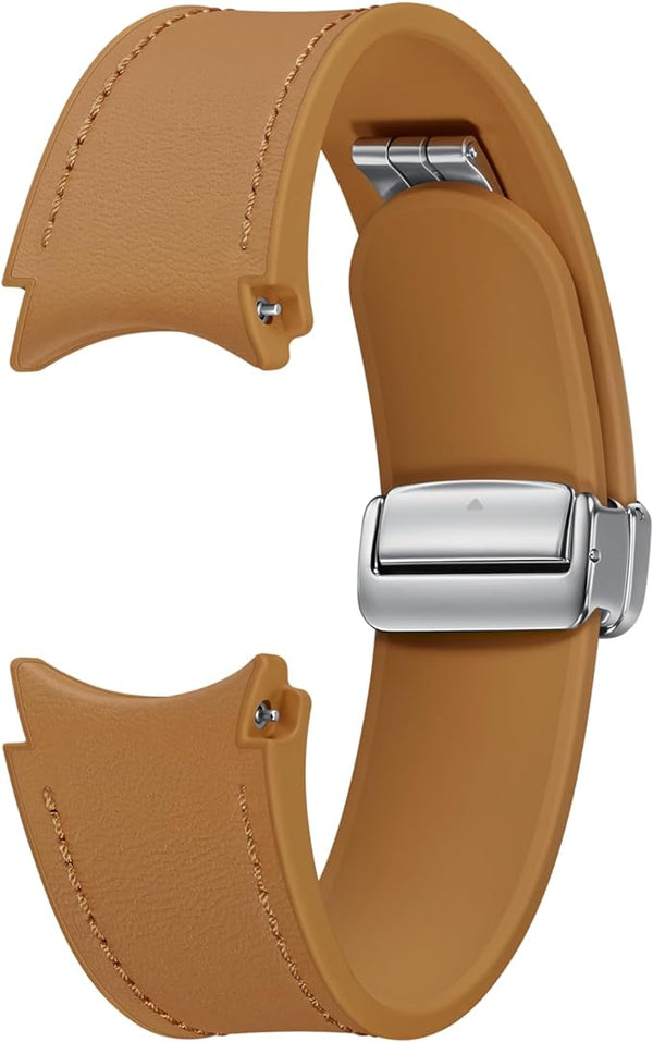 Samsung Galaxy Watch6 D-Buckle Hybrid Leather Band (Normal, S/M) Camel