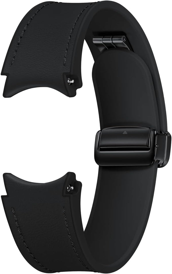 Samsung Galaxy Watch6 D-Buckle Hybrid Leather Band (Normal, S/M) Black