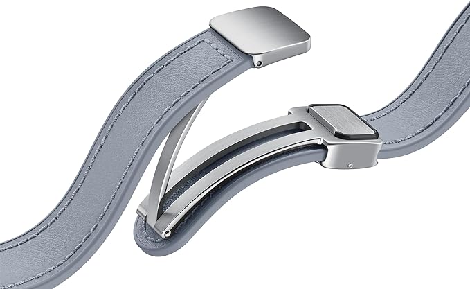Samsung Galaxy Watch6 D-Buckle Hybrid Leather Band (Slim, S/M) Blue