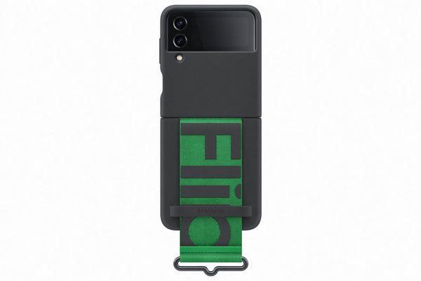 Samsung Galaxy Flip 4 Silicone Cover with Strap Black