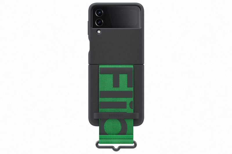 Samsung Galaxy Flip 4 Silicone Cover with Strap Black