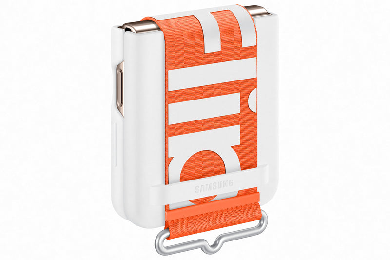 Samsung Galaxy Flip 4 Silicone Cover with Strap White