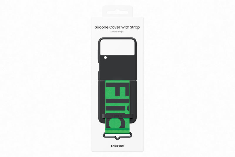 Samsung Galaxy Flip 4 Silicone Cover with Strap Black
