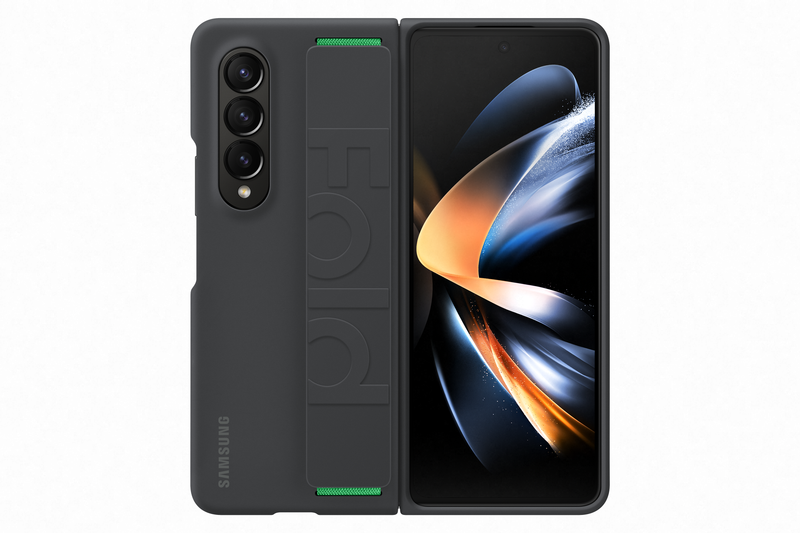 Samsung Galaxy Fold 4 Silicone Grip Cover Black