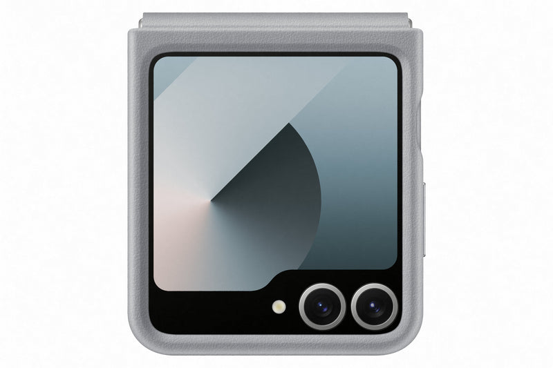 Samsung Galaxy Flip6 Flap Vegan Leather Case Gray