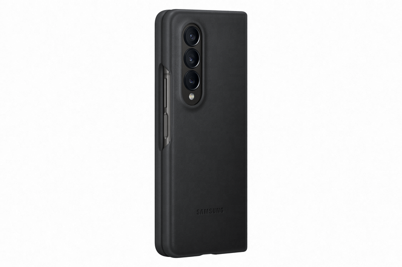 Samsung Galaxy Fold 4 Leather Cover Black